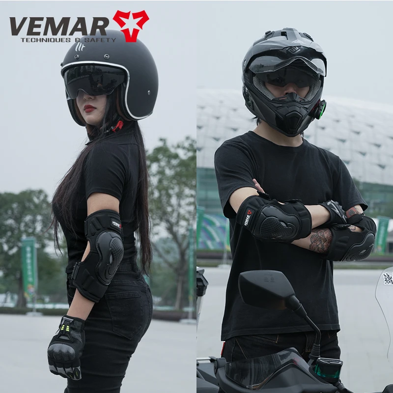 VEMAR摩托车骑行护膝护肘轻薄透气防摔防护减震止滑四季机车装备