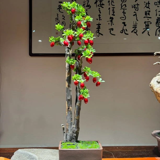 金弹子 收获寓意 仿真艺术手工插花盆景会所茶空间居家