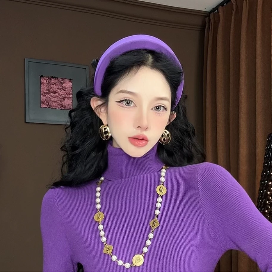 发箍气质网红蓝色时尚百搭复古彩色糖果色纯色