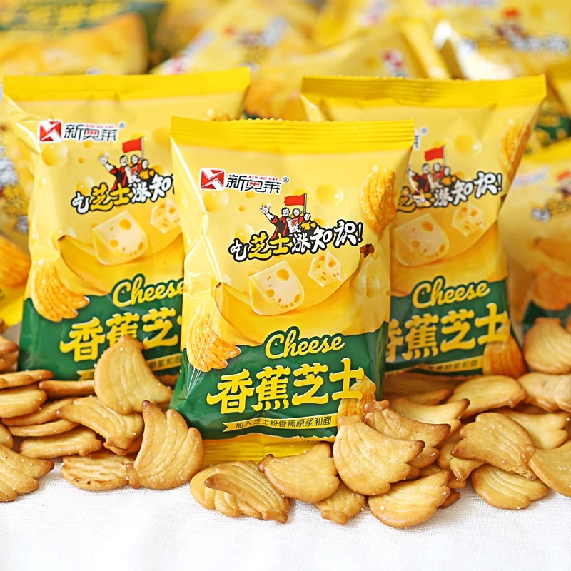 香蕉芝士饼干经典童年美味休闲零食糕点早餐香味饱腹浓郁薄脆健康
