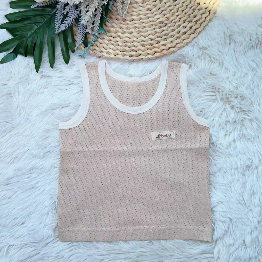 【新生儿彩棉背心】产房用婴儿上衣宝宝无袖A类彩棉夏款婴幼儿长袖
