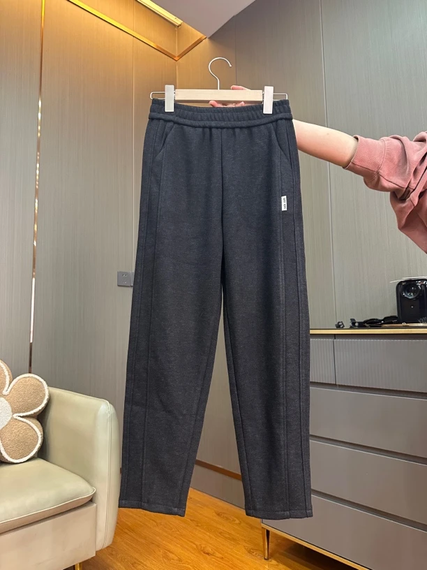 御妍婷5558羊绒混纺小西裤显瘦中腰弹力气质女秋冬百搭哈伦裤