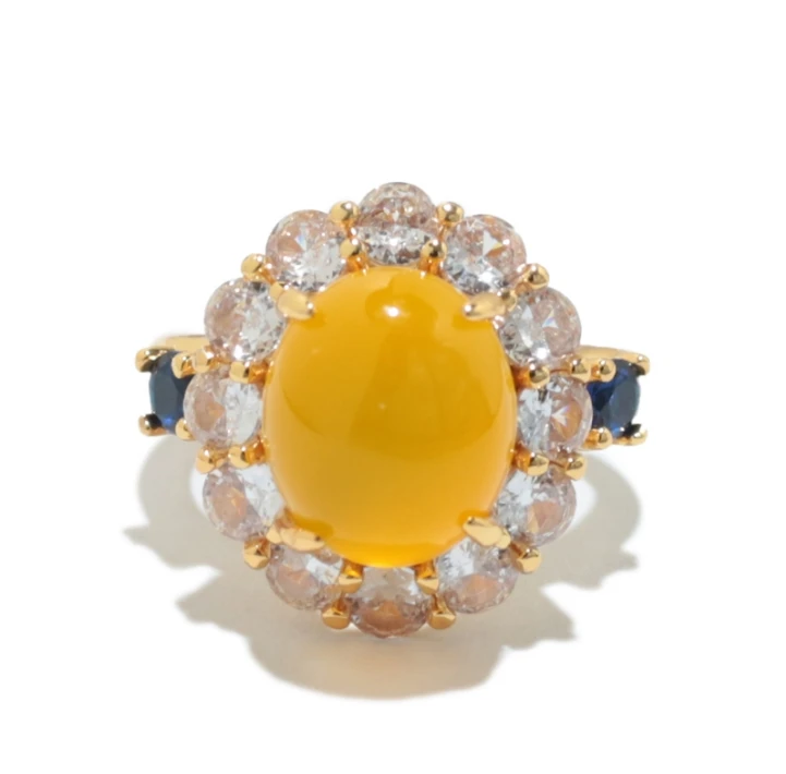 九福晶典 雪胆金莲精美时尚戒指  WTF05077