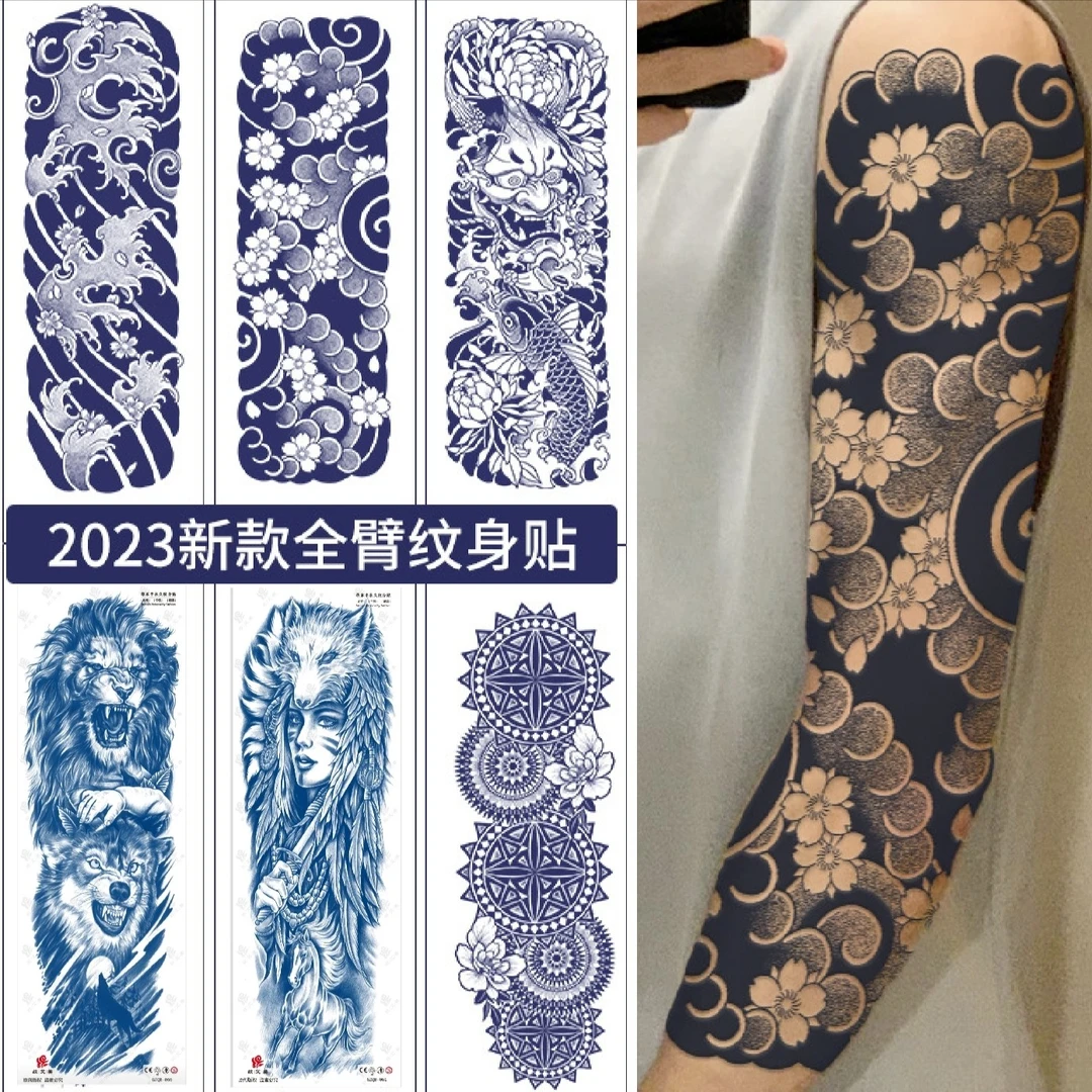 爆款花臂专属链接买一送一，15-46厘米，草本纹身贴纸，