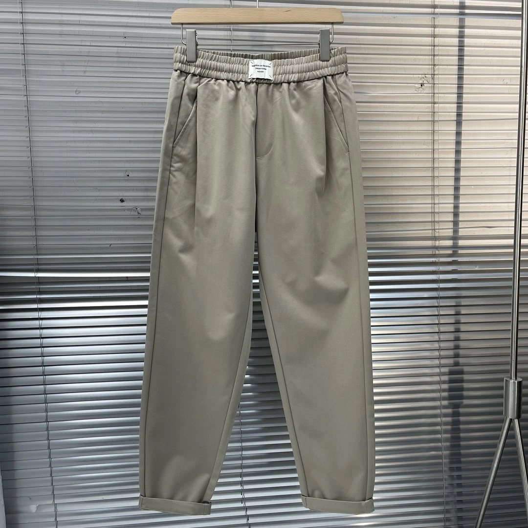 F2502春季新款男士松紧腰头休闲长裤时尚百搭弹力潮流