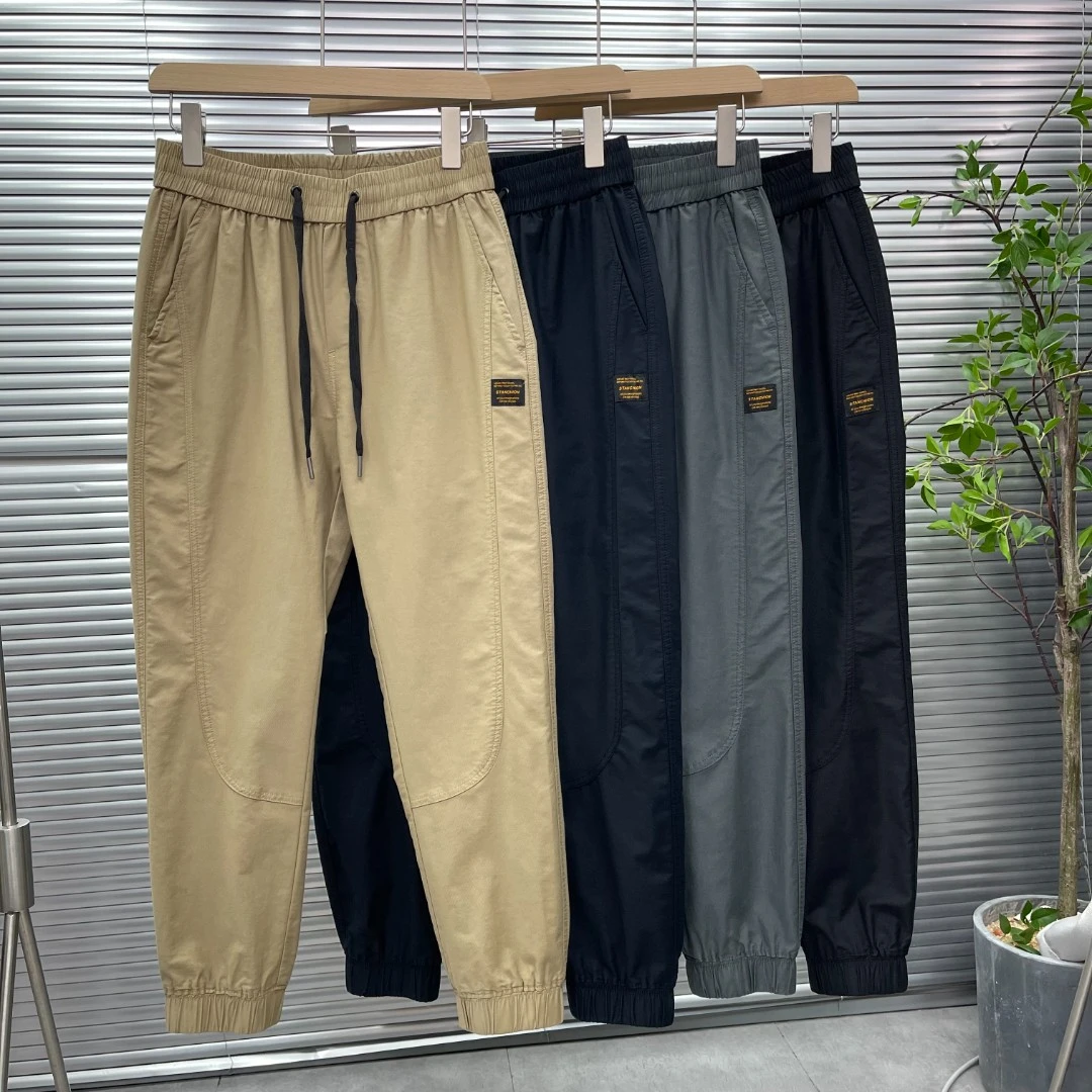 F3013夏季新款潮流卫裤休闲束脚洗水棉男裤