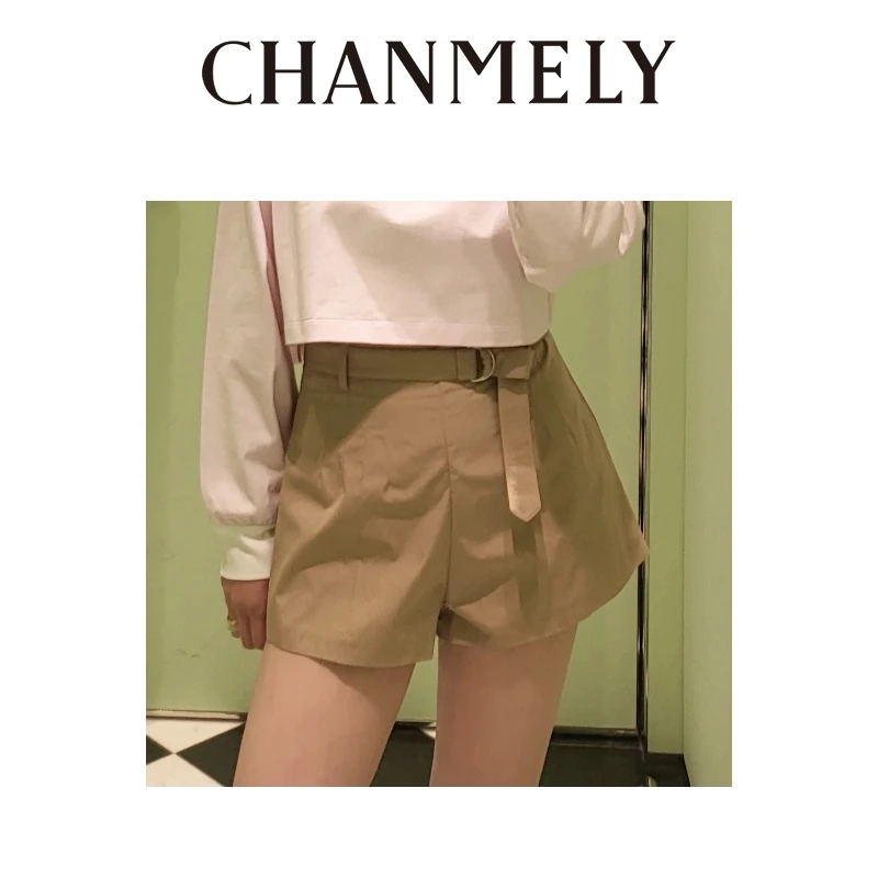【CHANMITY】24/ss百搭高级感腰带短裤024449