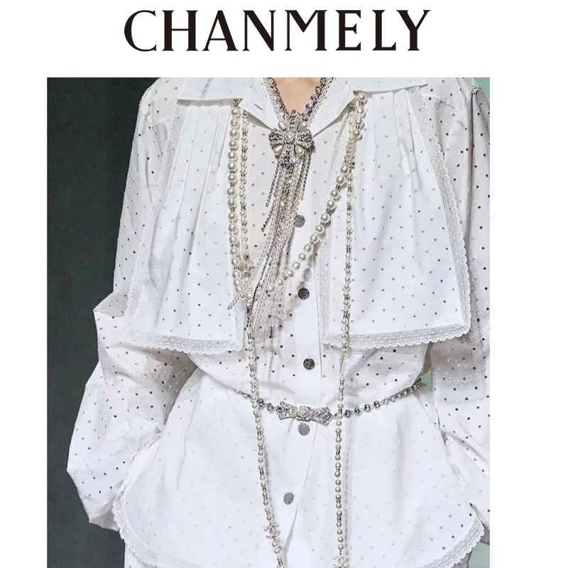 【CHANMITY】25/ss香风复古法式波点女神气质显瘦衬衫023255