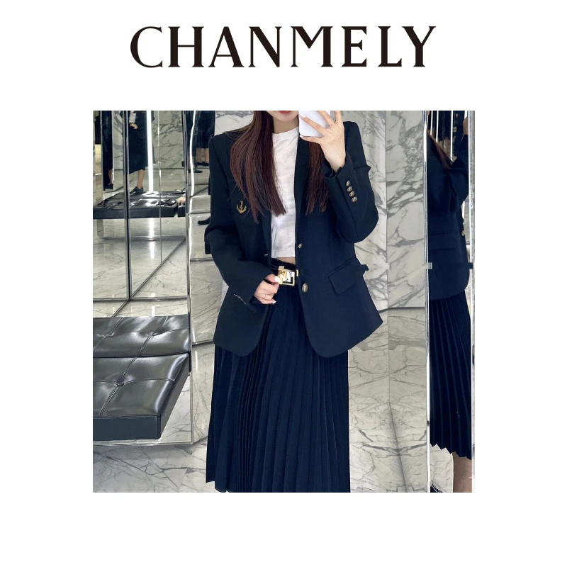 【CHANMITY】‘’优雅俏丽‘’高级感学院风修身显瘦羊毛西装 022328