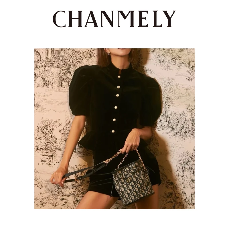 【CHANMITY】25/ss法式优雅高级定制珍珠扣显瘦开衫外套0241556