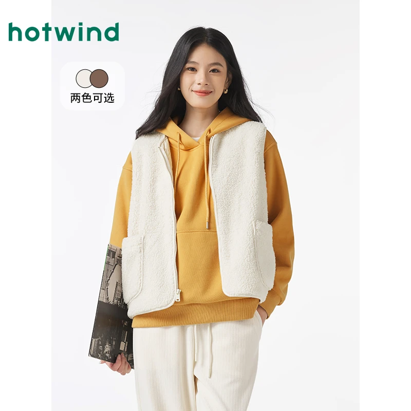 热风2024年冬季新款女士毛毛马甲F10W4401