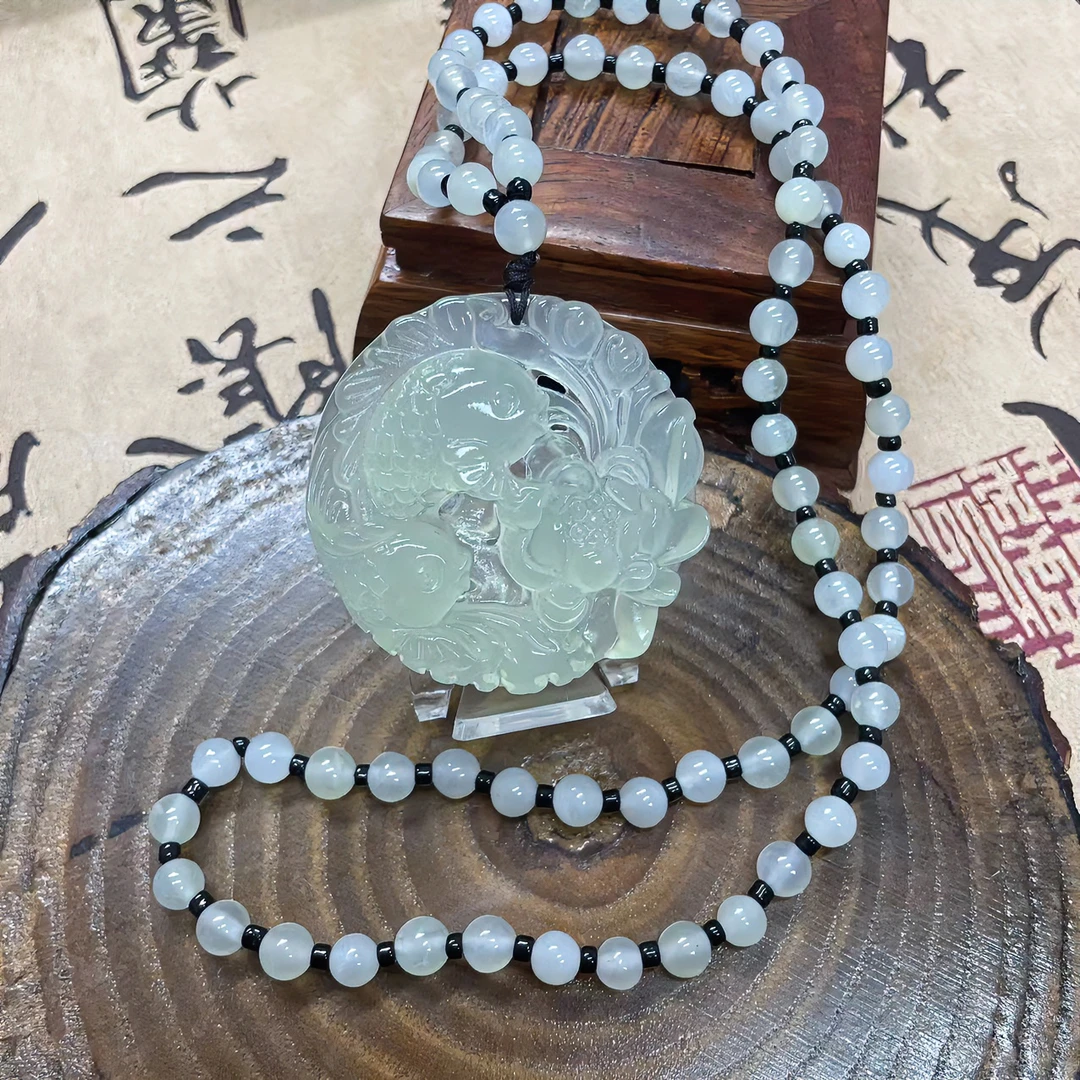 天然岫玉/富贵锦鲤吊坠/连年有余/工艺雕刻/男女同款多样性发货