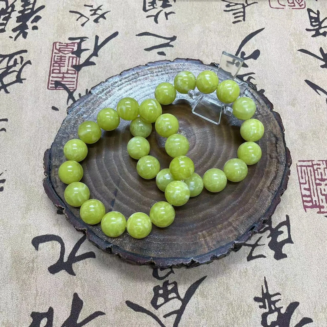 天然岫玉/黄金玉沁花手串/卡14/百搭/多样性发货其中发一