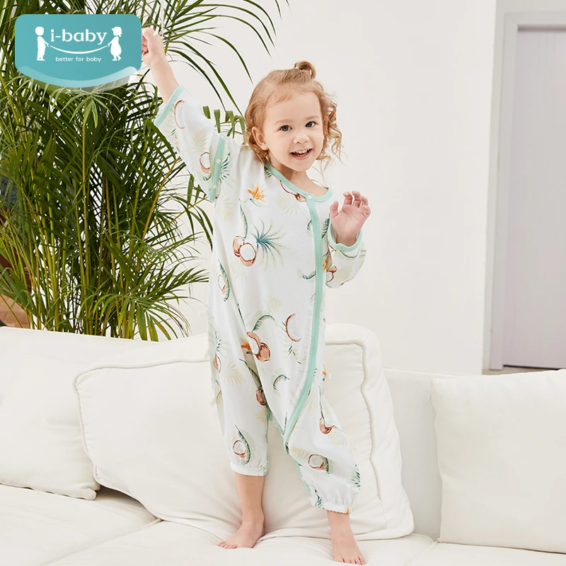 ibaby恒温睡袋双层纱布竹棉28-32℃宝宝分腿防踢被