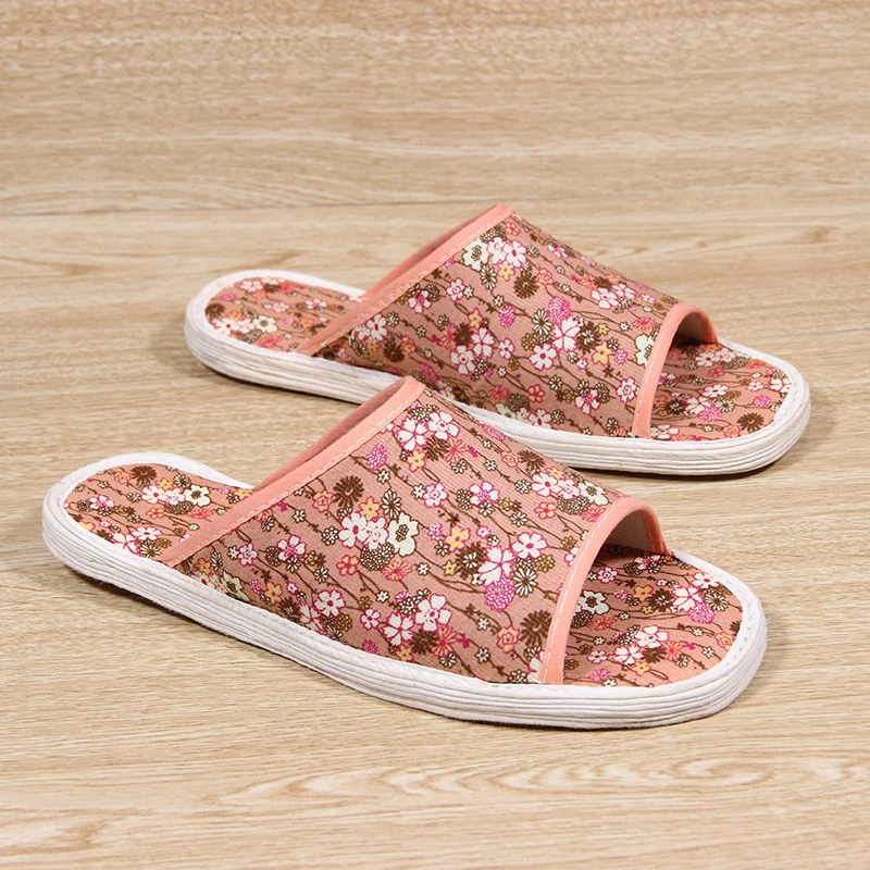 包邮老北京布拖鞋女士夏季露趾透气吸汗手工千层底拖鞋居家地板拖