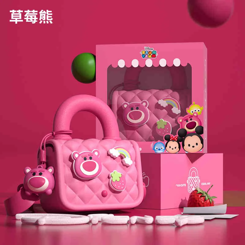 草莓熊多巴胺儿童手拎包可爱小女孩时尚手提单肩斜挎包送闺蜜礼物