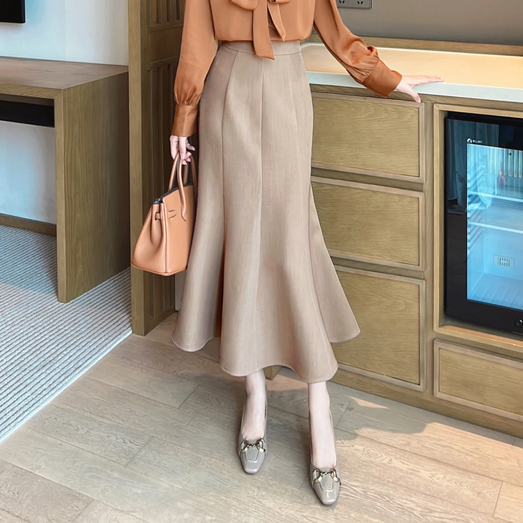 【双11】西装鱼尾裙八片气质优雅半身裙显瘦高腰西装裙78/33130