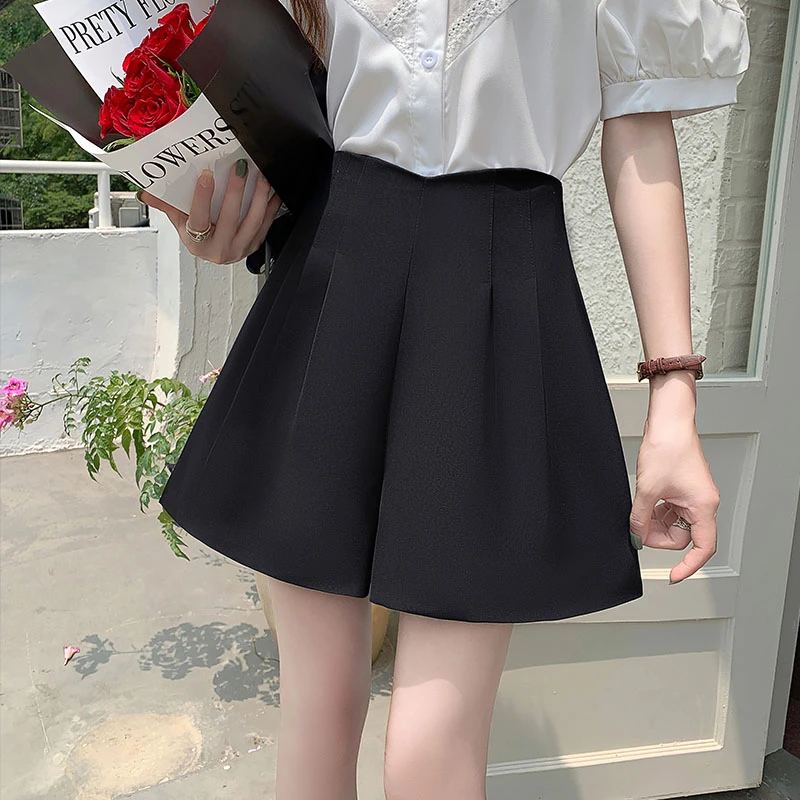 薄款西装阔腿裤女夏季2024新款小个子短裤高腰显瘦a字裤直筒裤子