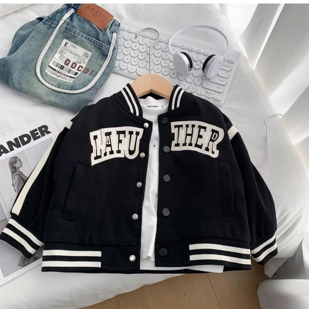 男童棒球服外套春秋装2025新款儿童韩版休闲夹克衫刺绣小童春秋款