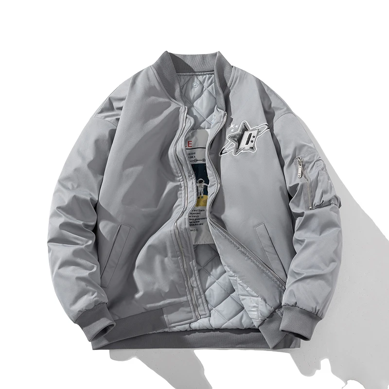 美式复古刺绣飞行员夹克男女外套秋冬季潮牌休闲宽松加厚棒球棉服