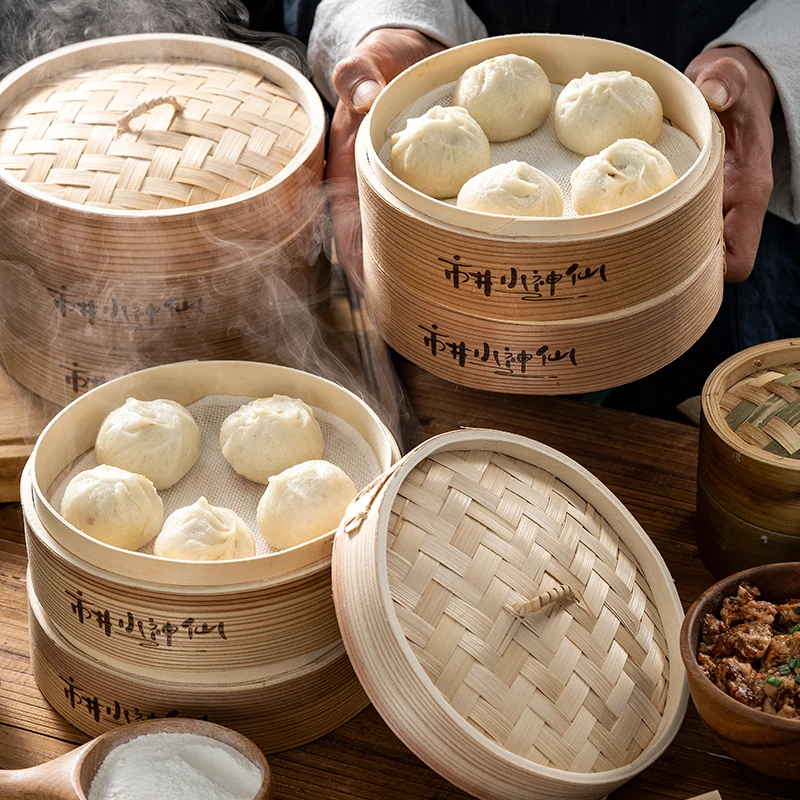 市井小神仙黑猪肉嵊州老面手工小笼包 非遗