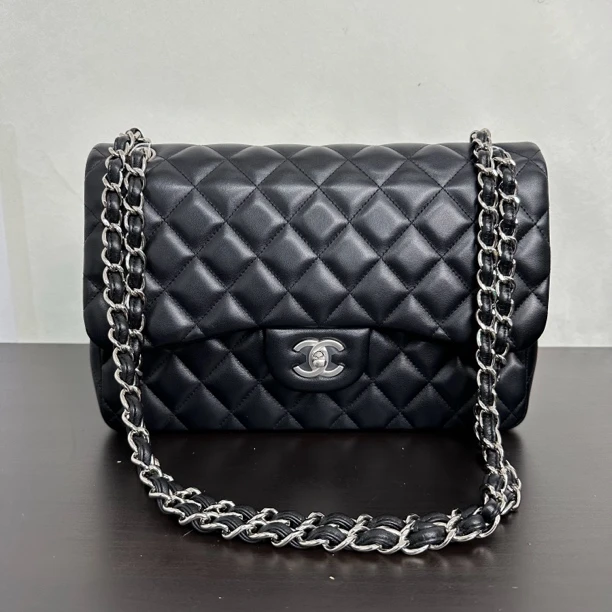 99新 Chanel/香奈儿 【文子姐专属】/D1955/Chanel 黑银jumbo