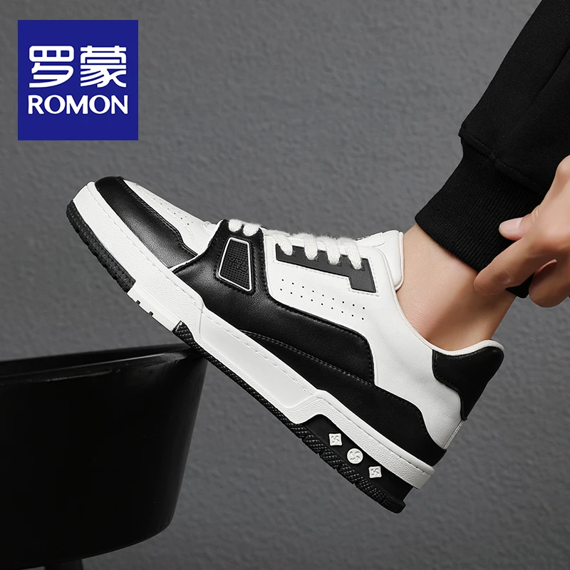 Romon/罗蒙夏季透气男鞋潮流百搭时尚运动休闲鞋男士时尚板鞋薄款
