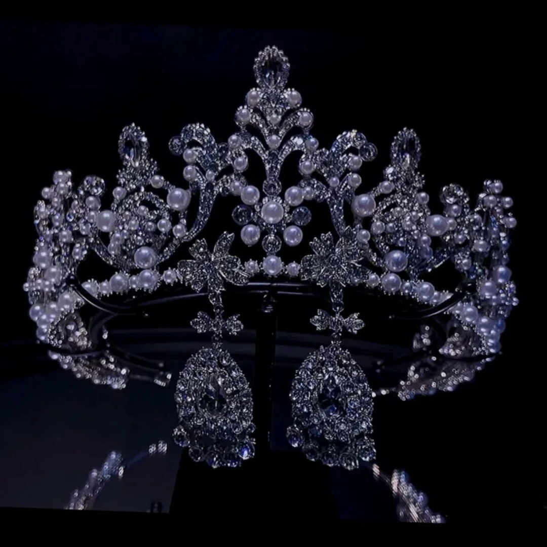 ETE ST1-17026新娘头饰 新款婚礼珍珠皇冠➕耳饰