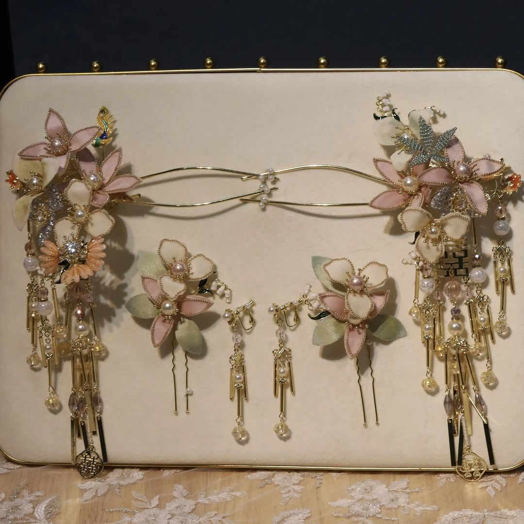 ETE ST2-9767新娘头饰 防绒花中式头饰 六件组