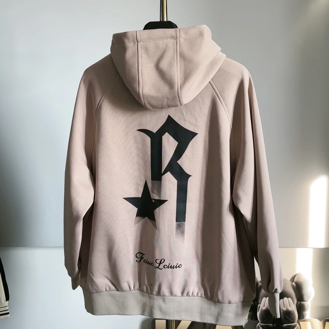 98026男女生潮牌开衫卫衣时尚宽松连帽印花潮流春秋长袖百搭春季