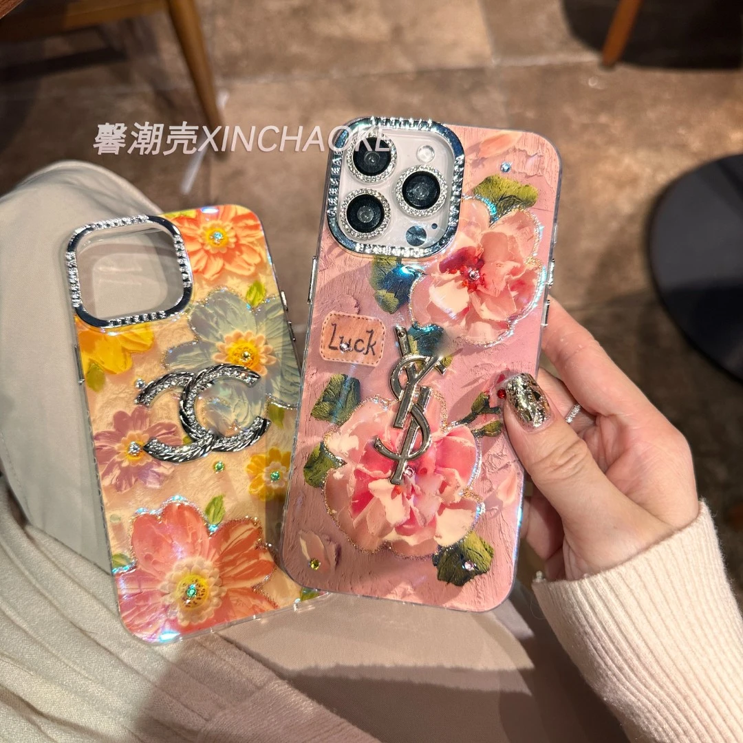 【花卉系列】适用于苹果16promax/15/14/13/12/11全包软边手机壳