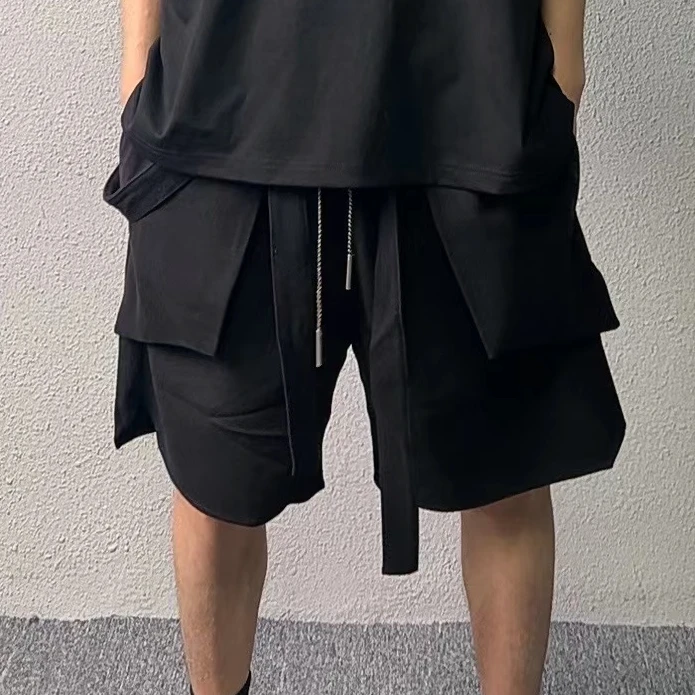 不终朝XLINENL夏季百搭新款短裤松紧双抽绳骑士裤男女同款