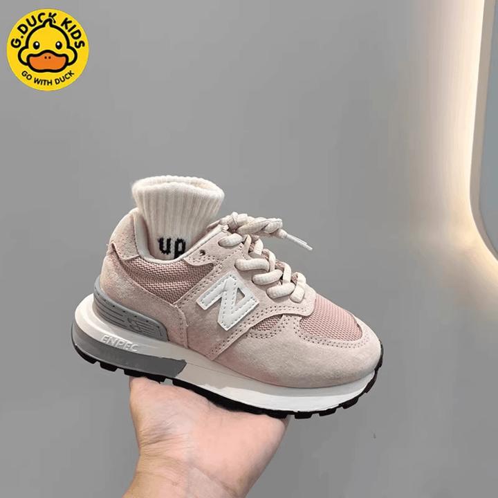 品牌小黄鸭儿童韩版百搭阿甘鞋2024新款女童休闲老爹鞋男童软底