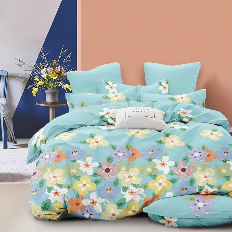 8双人床单【花香恋人】尺寸2.3x2.3米设计亲肤透气斜纹面料