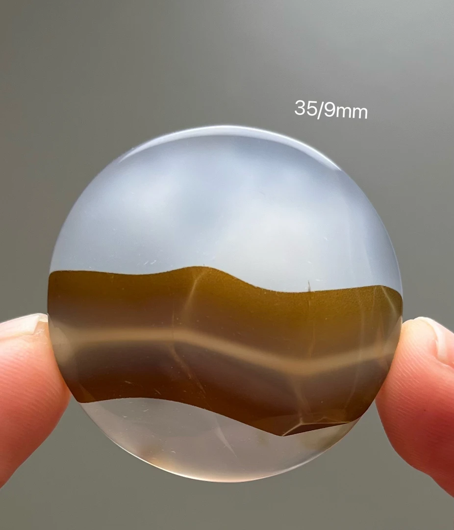 402海洋玉髓意境圆牌吊坠尺寸见图打孔备注