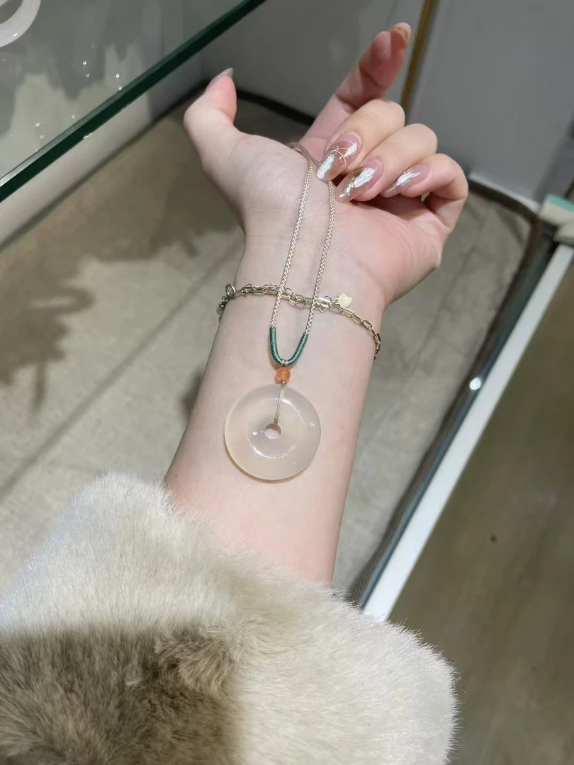 【新人福利款】天然玉髓玛瑙吊坠平安扣高冰男女同款时尚百搭简约