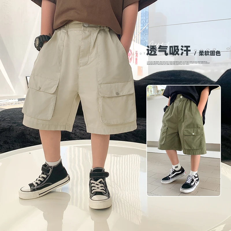 童装男童工装休闲短裤2024新款夏天炸街棉透气儿童裤子夏季薄款潮