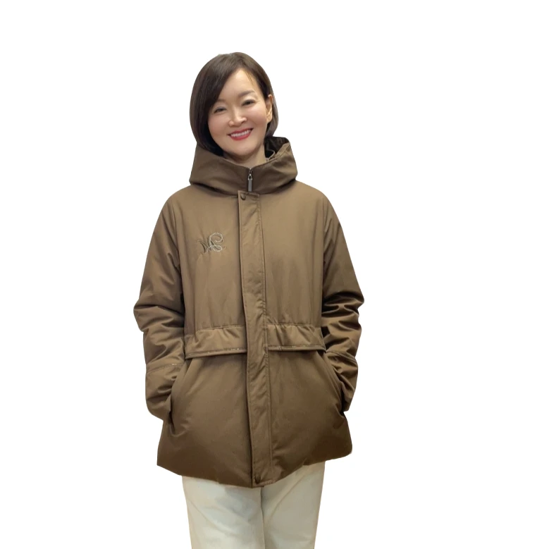 【延姐姐】2025新款韩国冬季小亮珠装饰抽绳保暖时尚女士上衣棉服