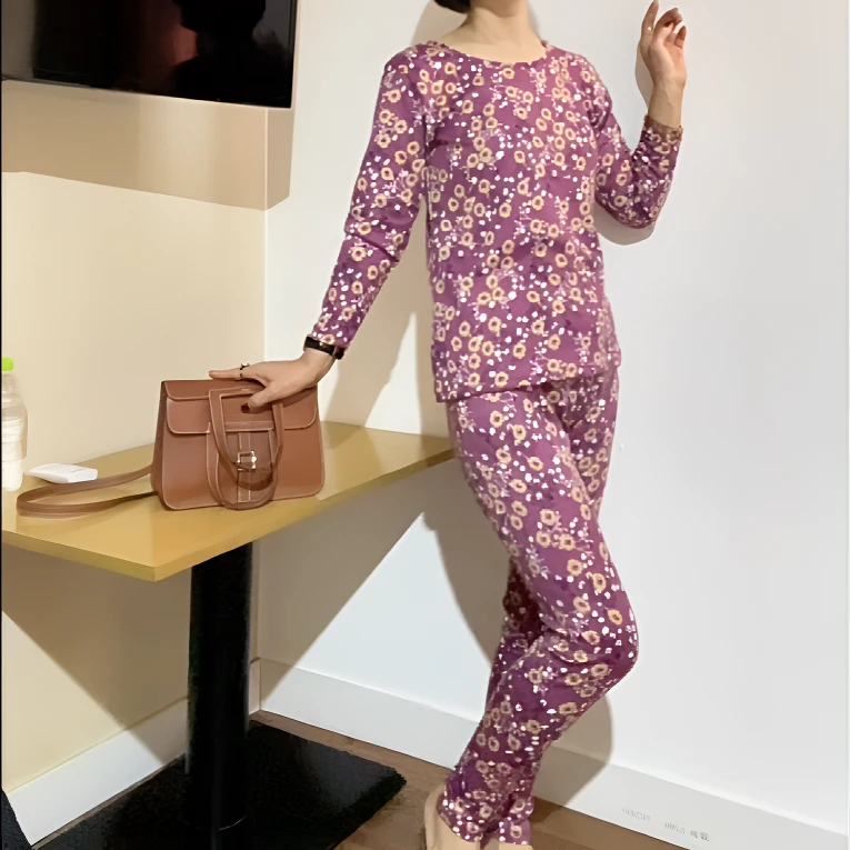 【延姐姐专属】2025新款秋冬小碎花舒适打底保暖中老年女士秋衣套装