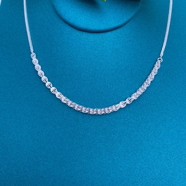 链子足银 999凤尾肖邦链满天星项链女锁骨素链轻奢小众送人自留