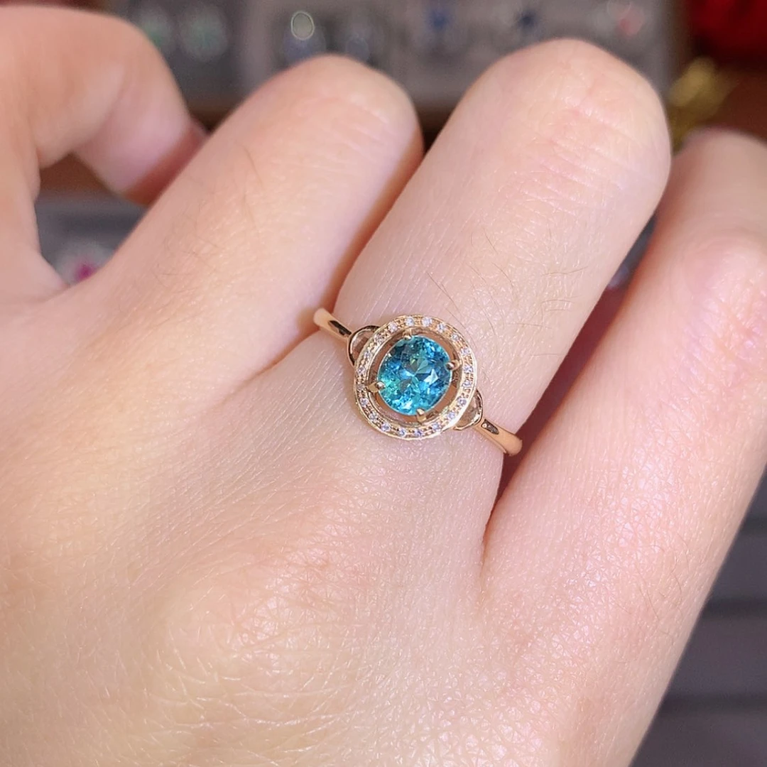 【闪购商品】碧玺戒指18K金镶嵌0.8ct/天然宝石/七天无理由