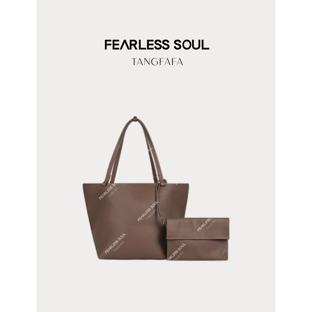 唐发发TFF 2025小众软塌塌简约头层牛皮托特单肩包 824FB169 *