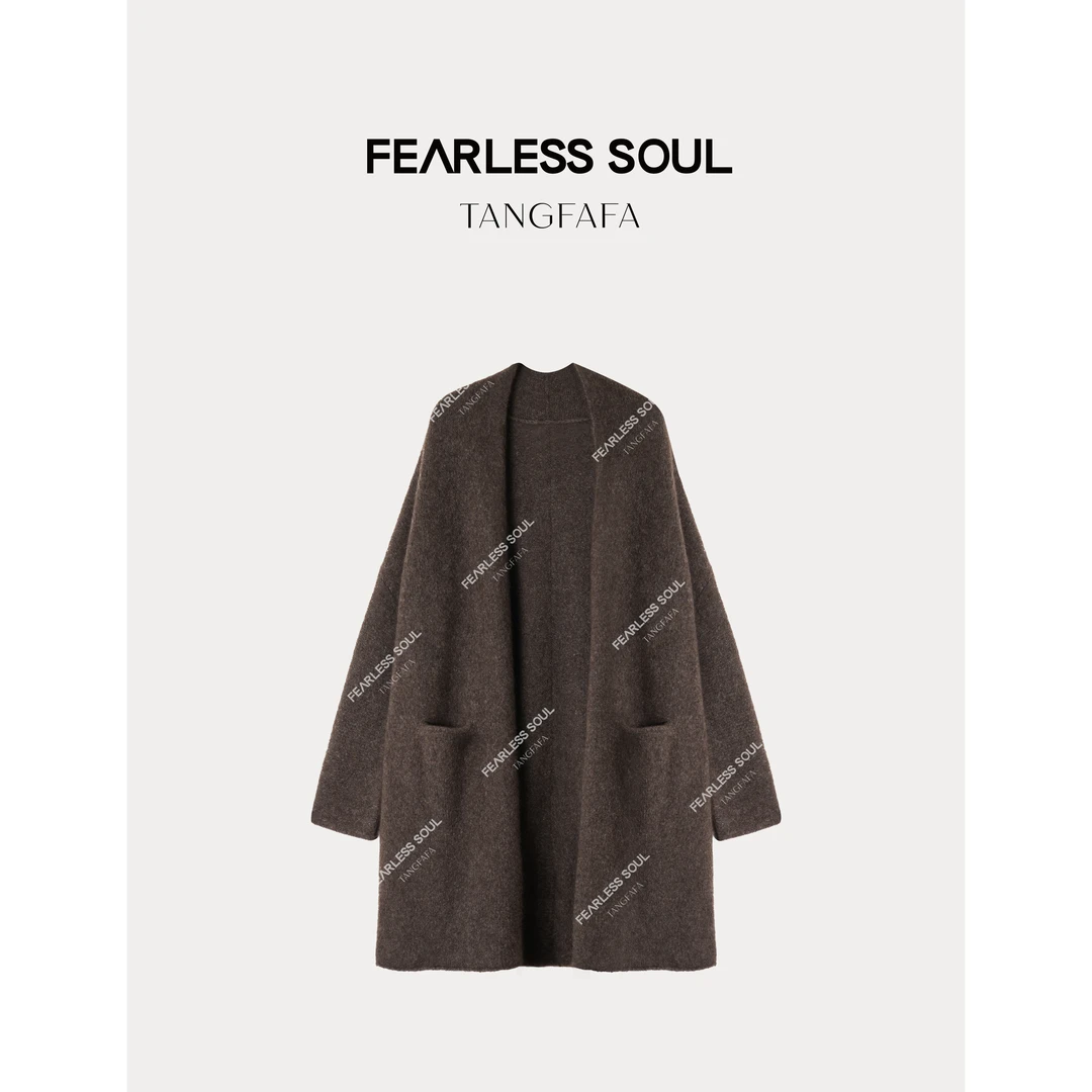 TFF X FS 慵懒风牦牛绒羊毛混纺中长款针织开衫 824FM283 *