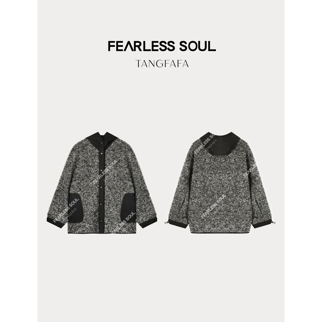 TFF X FS 冬季拼接撞色绵羊毛外套 824FW238 *