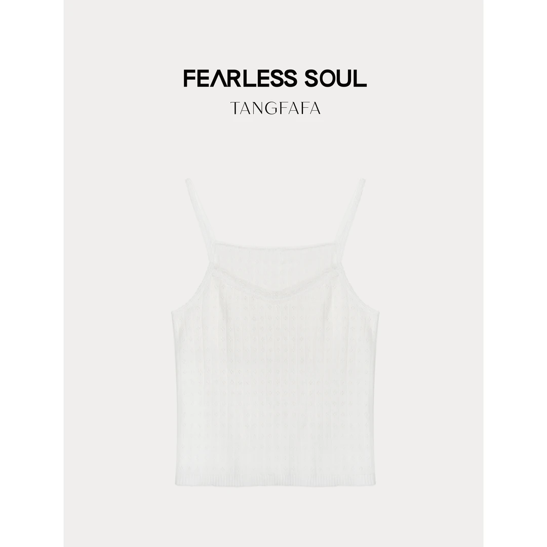 TFF X FS 百搭修身镂空网纱吊带背心 824FT133 *