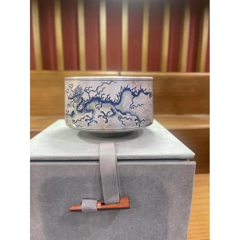 龙年高档腾龙纹功夫茶杯小品茗杯鎏银客杯单杯功夫茶具s7903