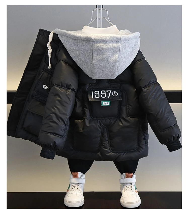 儿童冬季棉服宝宝童连帽韩版外套2023997加厚保暖洋气棉袄中长款