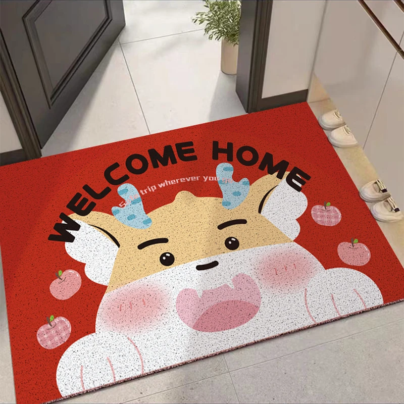 【西域猫】2024龙年新款入户门垫刮泥除尘脚垫玄关卡通进门耐脏地垫
