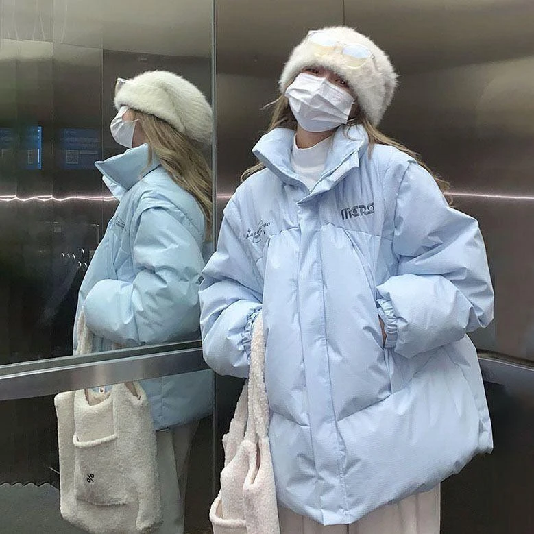 秋冬季复古冬季羽绒棉服女小众设计感宽松面包服韩版学生羽绒