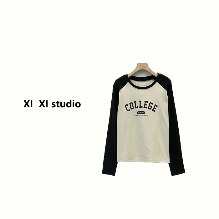 【汐汐女装】韩系小个子简约百搭插肩袖上衣 B1290